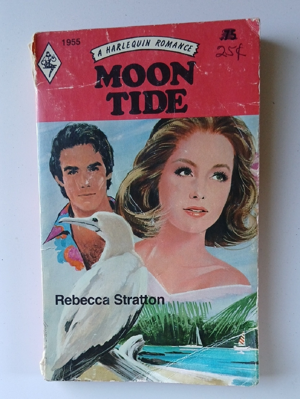 Vintage Romance Paperback Harlequin 1976 Moon Tide by Rebecca Stratton